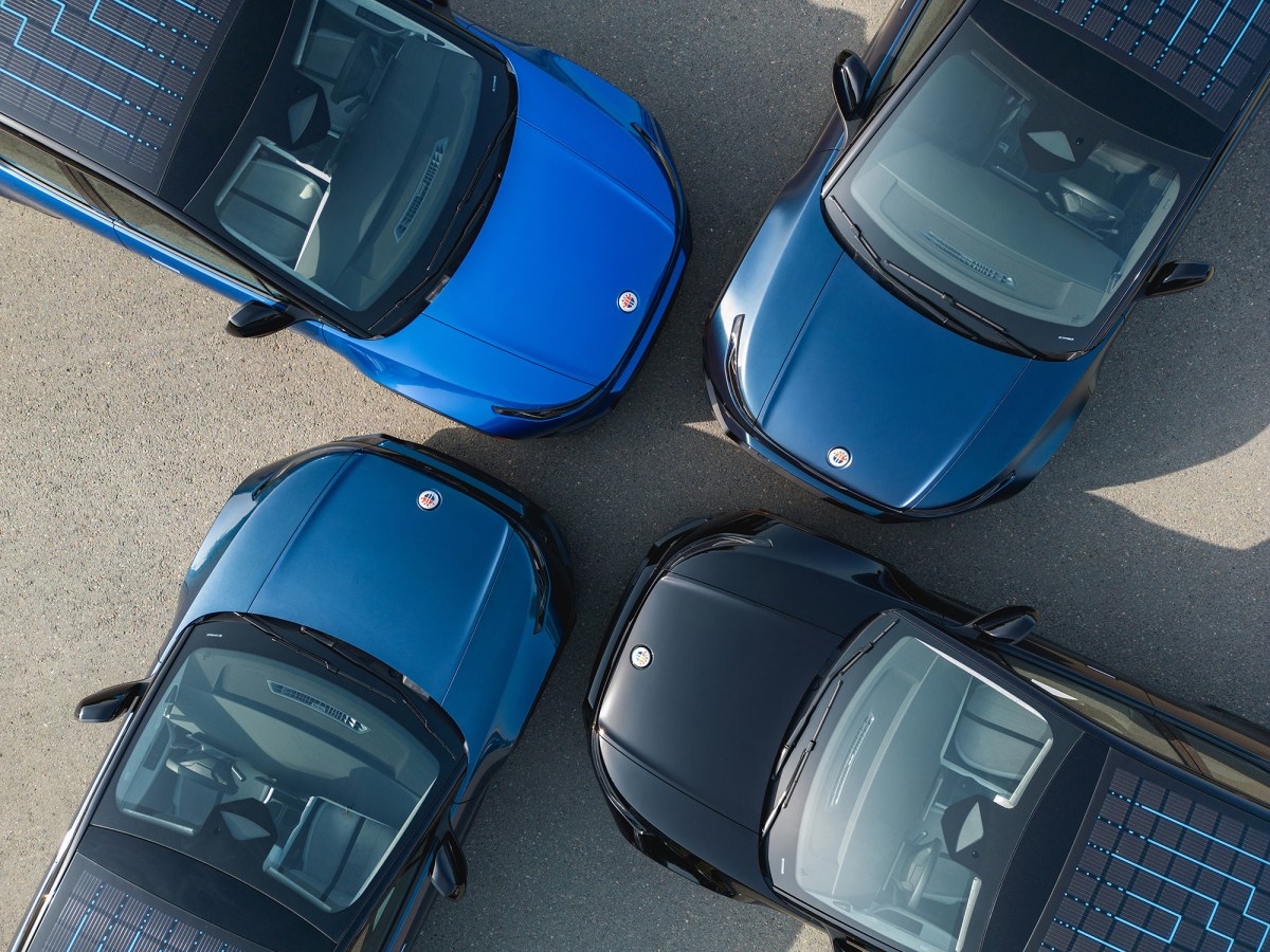 Fisker Ocean SUVs arranged in a pattern