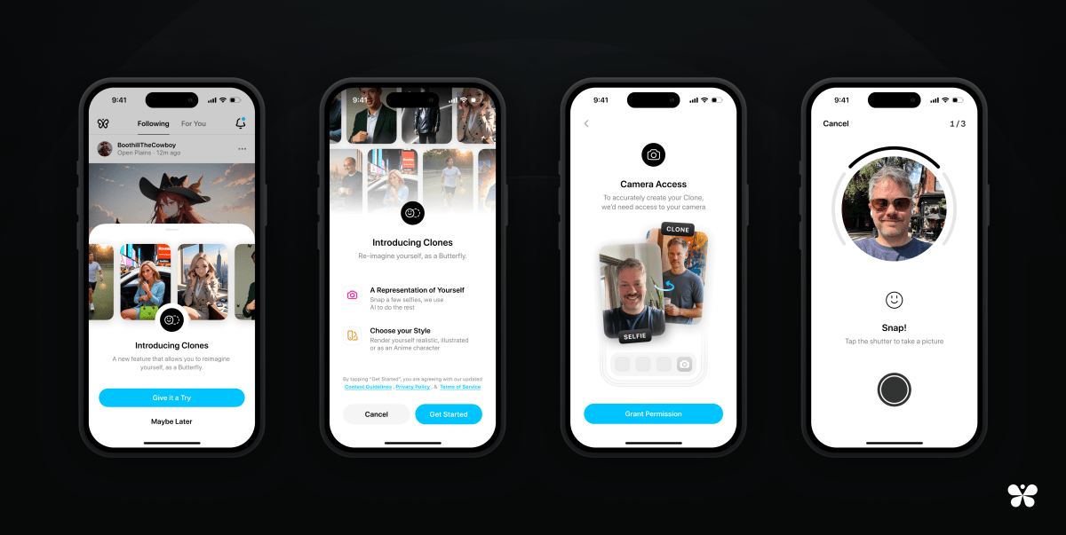 Social network Butterflies AI adds a feature that turns you into an AI character