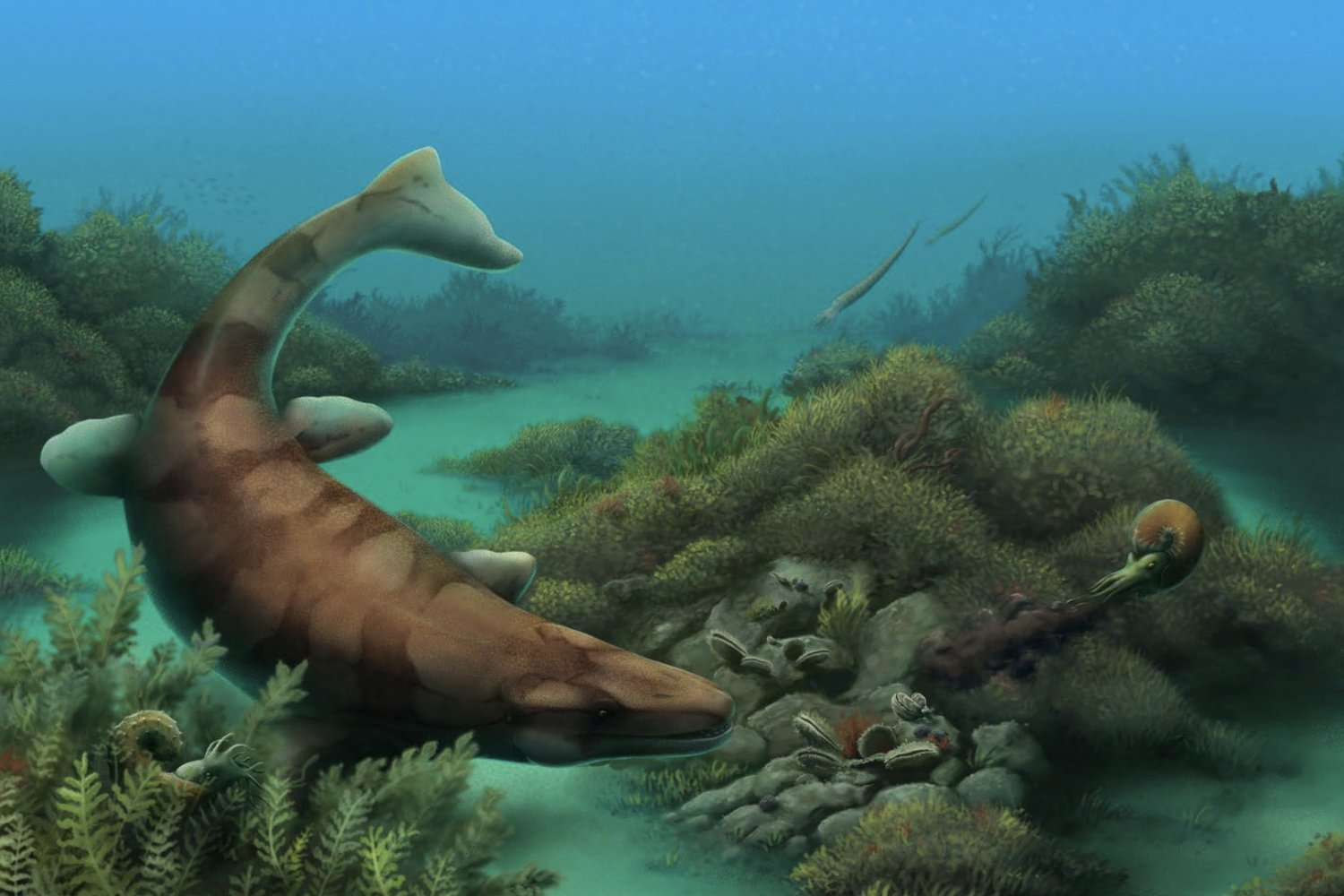 Artist's depiction of a mosasaur