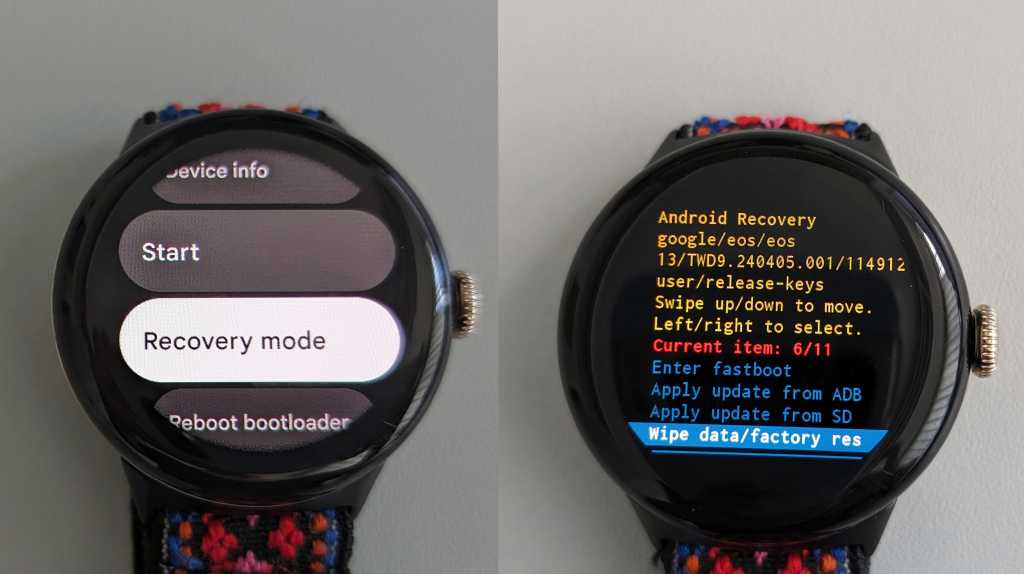 Pixel Watch Recovery Mode