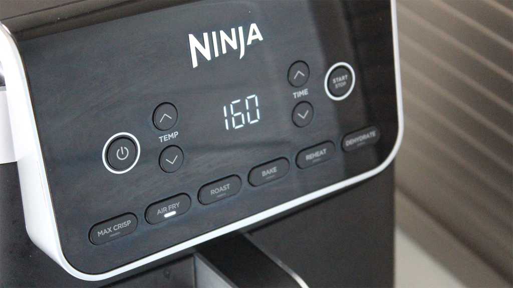 Close-up of a Ninja air fryer control panel