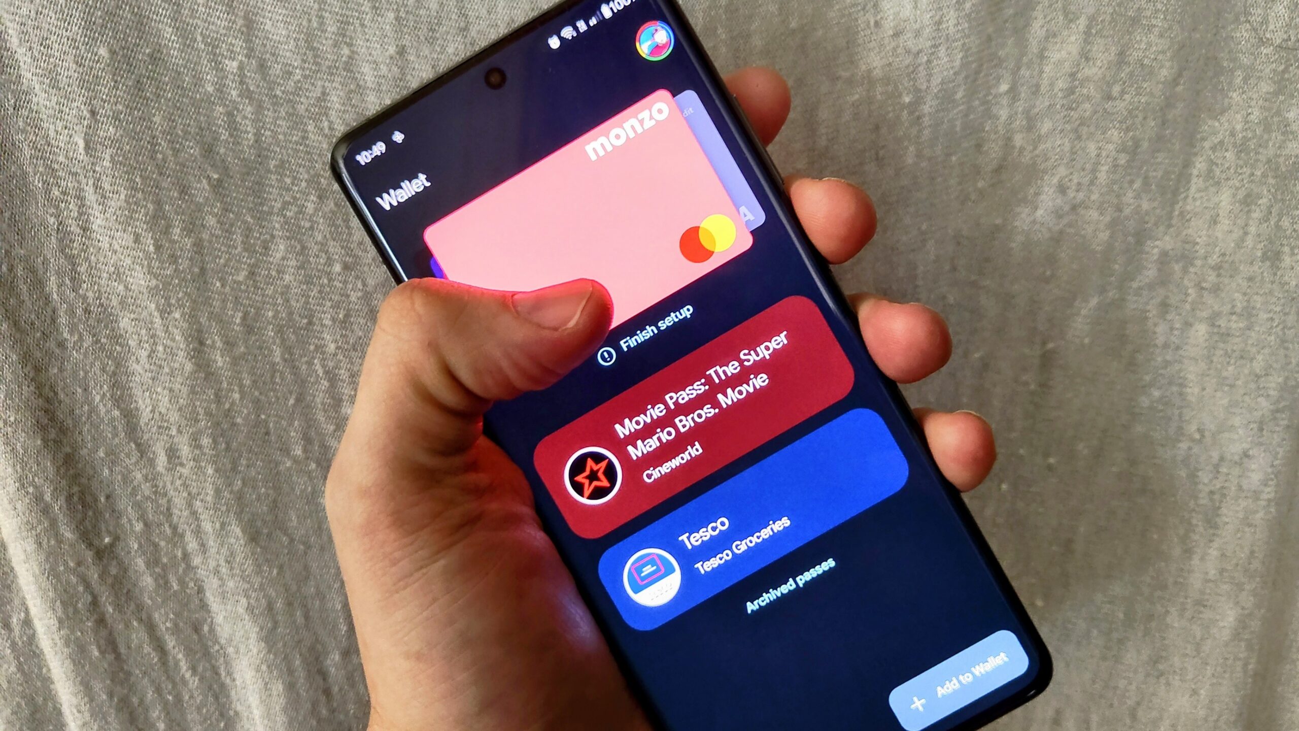 OnePlus 12 phone showing Google Wallet