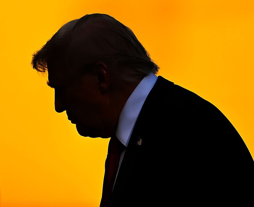 silhouette of U.S. President Donald Trump
