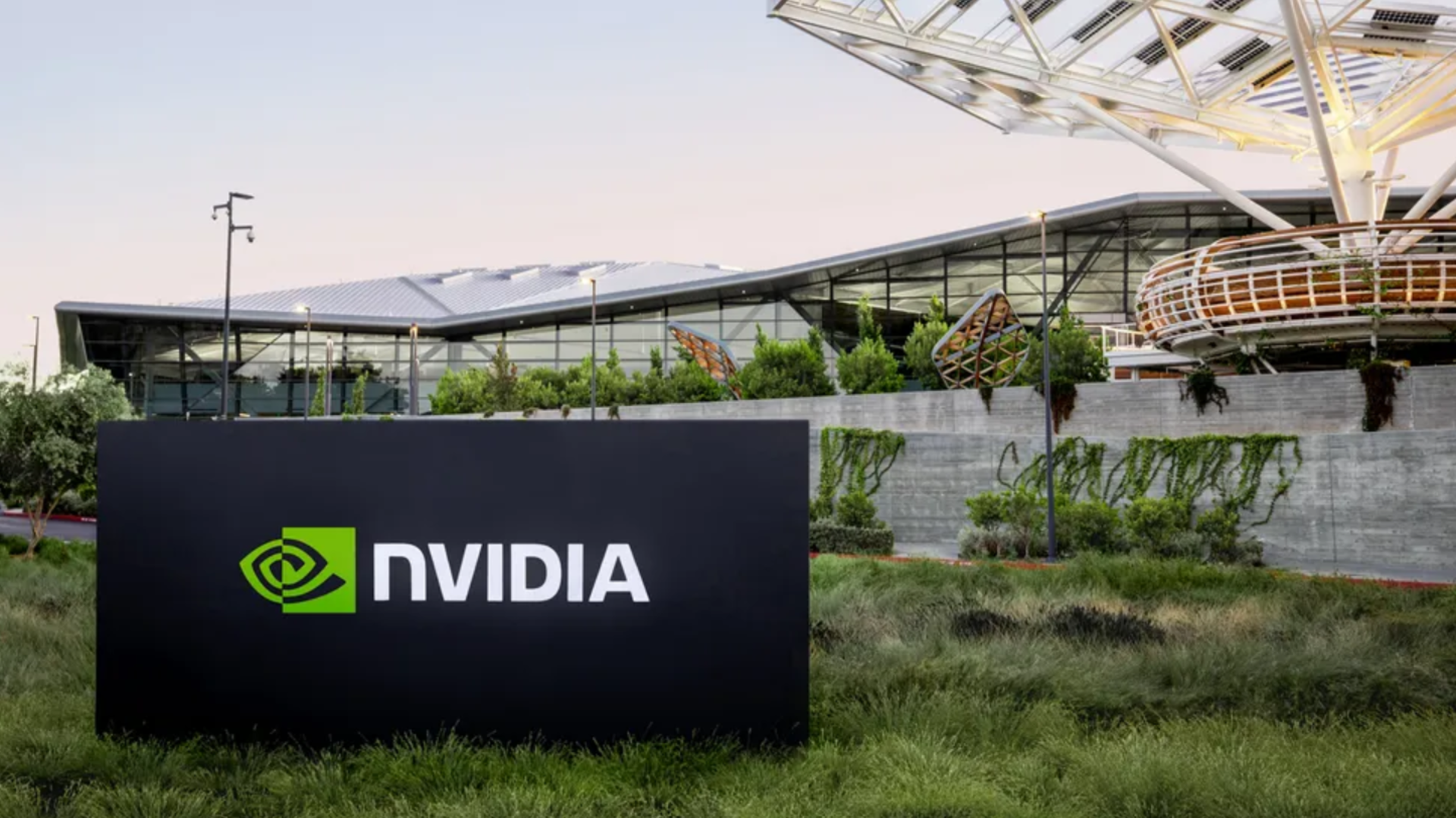 Nvidia building with sign in front